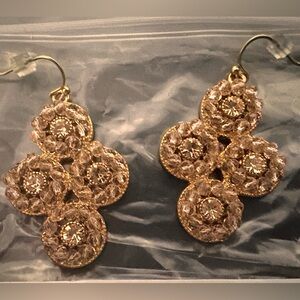 Anthropologie Pink & Rose Gold Berry Cluster Earrings - NEW